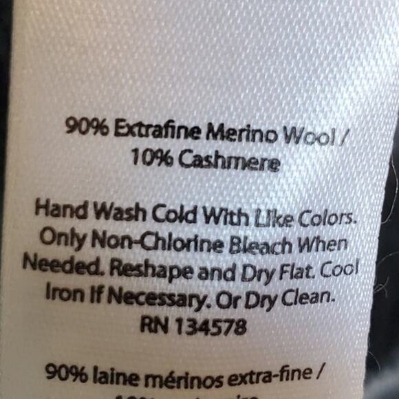 Vineyard Vines Wool Cashmere Chunky Knit Sweater XS Gray Neutral Minimal Preppy - Picture 7 of 7